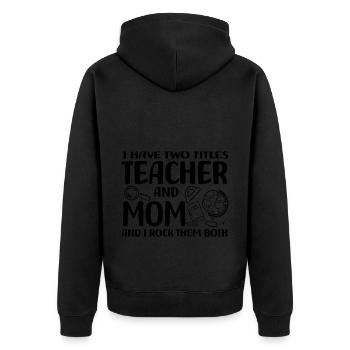 Enseignant - Veste à capuche bio Premium Unisexe - noir - Dos - Nico (187cm)