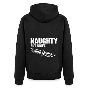 Life is better with knife knife collector - Unisex Premium Organic Zip Hoodie - black - Back - Nico (187cm)