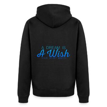 A Dream Is A Wish Your Heart Makes 7 - Unisex Premium Organic Zip Hoodie - black - Back - Nico (187cm)