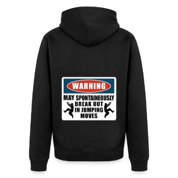 Parkour Freerunning Traceur - Unisex Premium Bio Zip Hoodie - Schwarz - Hinten - Nico (187cm)
