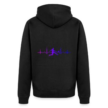 Footballeurs de football masculin - Veste à capuche bio Premium Unisexe - noir - Dos - Nico (187cm)