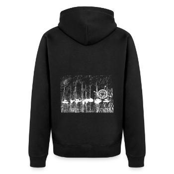 Marina Compass Seafarers Nautical Nautical - Unisex Premium Organic Zip Hoodie - black - Back - Nico (187cm)