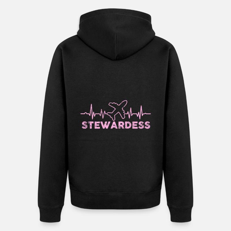 Flight Attendant Stewardess - Unisex Premium Bio Zip Hoodie - Schwarz