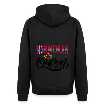 Norwegische Königin Norwegen Norwegische Flagge - Unisex Premium Bio Zip Hoodie - Schwarz - Hinten - Nico (187cm)