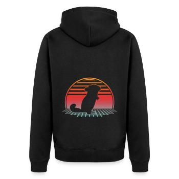 Chinchilla lustiges Entspannen Nagetiere - Unisex Premium Bio Zip Hoodie - Schwarz - Hinten - Nico (187cm)
