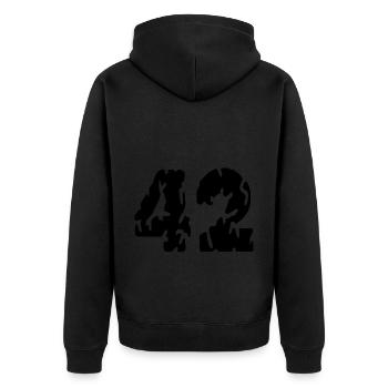 42 Maillot numéro - Veste à capuche bio Premium Unisexe - noir - Dos - Nico (187cm)