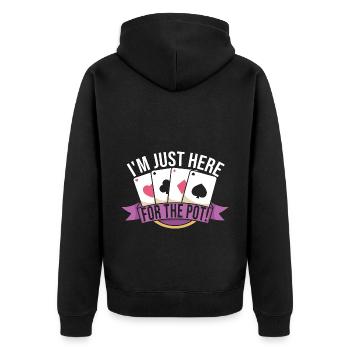Holiday - Unisex Premium Organic Zip Hoodie - black - Back - Nico (187cm)