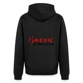 Bacon Is Meat Candy 4 - Unisex Premium Organic Zip Hoodie - black - Back - Nico (187cm)