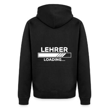Lehrer Spruch Unterricht Lustiges Lehrer Geschenk - Unisex Premium Bio Zip Hoodie - Schwarz - Hinten - Nico (187cm)