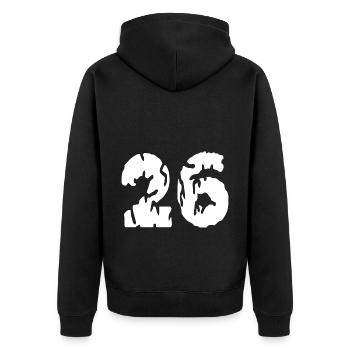 26 Number Jersey - Unisex Premium Organic Zip Hoodie - black - Back - Nico (187cm)