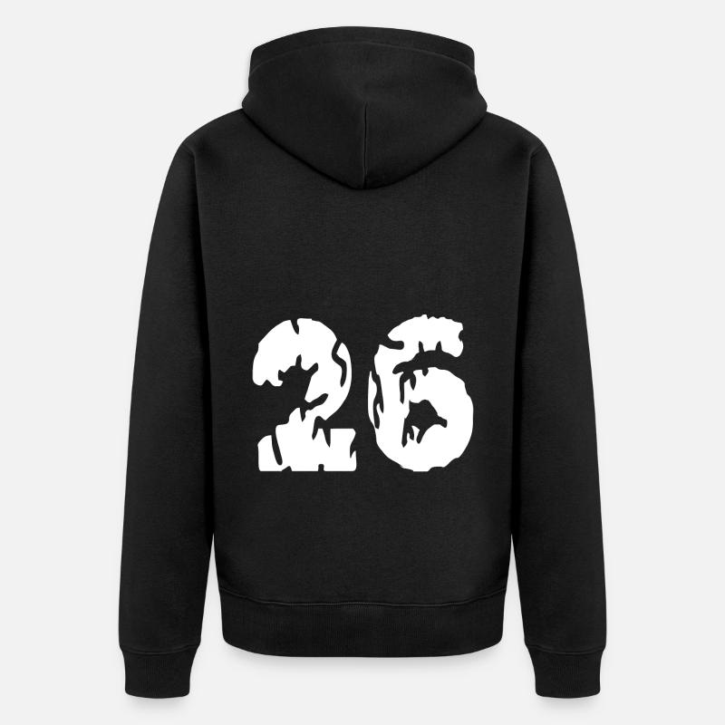 Maillot 26 numéros - Veste à capuche bio Premium Unisexe - noir