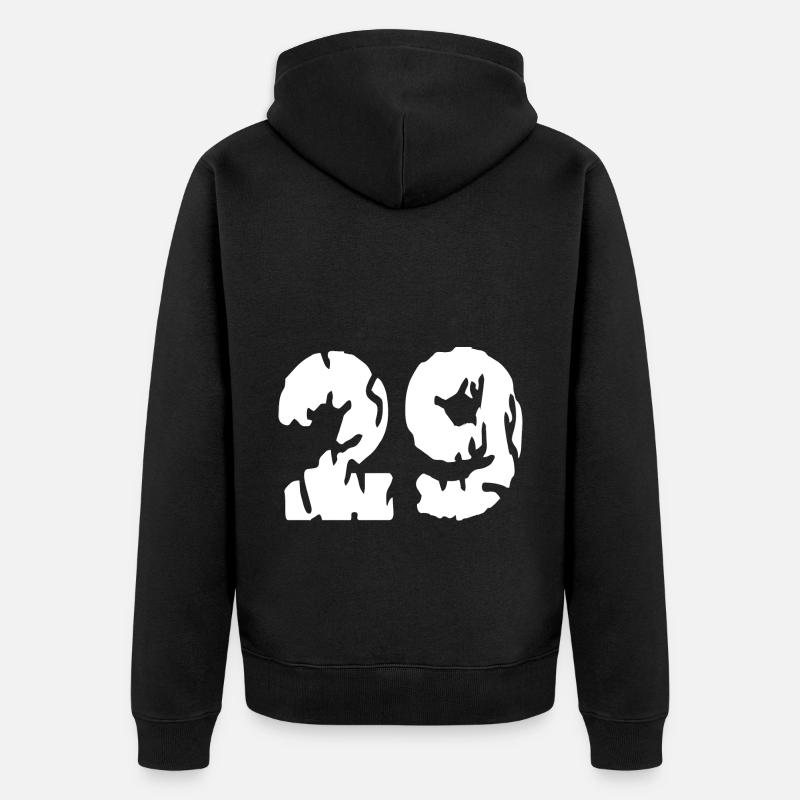 Maillot 29 Numéro - Veste à capuche bio Premium Unisexe - noir