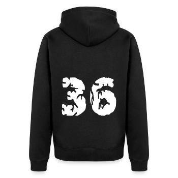 36 Number Jersey - Unisex Premium Organic Zip Hoodie - black - Back - Nico (187cm)