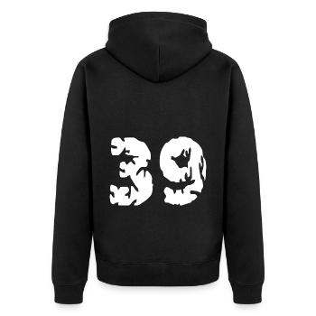 39 Number Jersey - Unisex Premium Organic Zip Hoodie - black - Back - Nico (187cm)