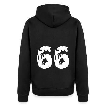 Maillot 66 numéros - Veste à capuche bio Premium Unisexe - noir - Dos - Nico (187cm)