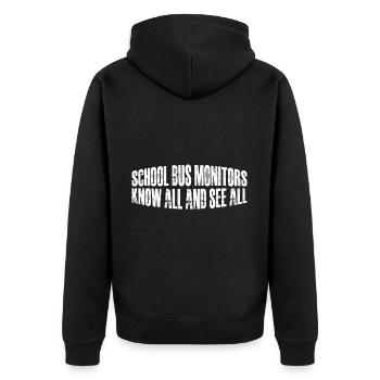 Moniteurs d’autobus scolaires, tout savoir et tout voir 14 - Veste à capuche bio Premium Unisexe - noir - Dos - Nico (187cm)