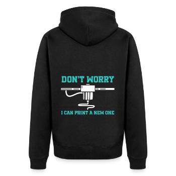 Ich Drucke Es Einfach Neu - 3D Drucker 3D Druck - Unisex Premium Bio Zip Hoodie - Schwarz - Hinten - Nico (187cm)