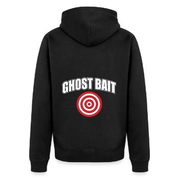 Ghost Bait Paranormal Target Spirit Hunter - Unisex Premium Bio Zip Hoodie - Schwarz - Hinten - Nico (187cm)
