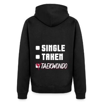 TKD Korean Martial Arts Tae Kwon - Unisex Premium Bio Zip Hoodie - Schwarz - Hinten - Nico (187cm)
