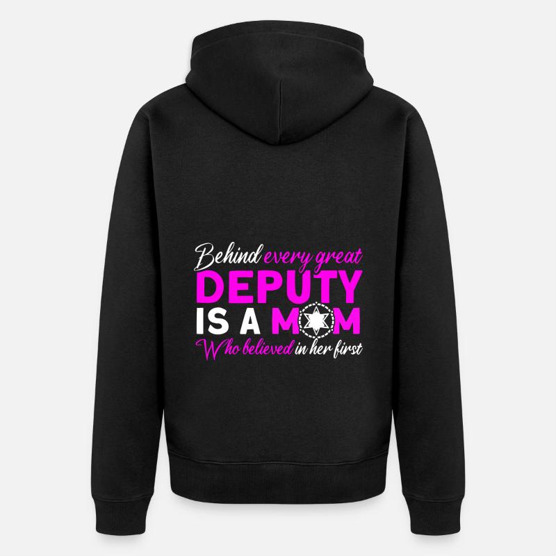 Maman Shérif Adjoint Maman Mère - Veste à capuche bio Premium Unisexe - noir