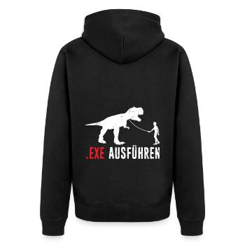 Admin Programmierer ITler Informatiker Spruch EXE - Unisex Premium Bio Zip Hoodie - Schwarz - Hinten - Nico (187cm)