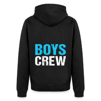 BOYS CREW Team Boys - Unisex Premium Organic Zip Hoodie - black - Back - Nico (187cm)