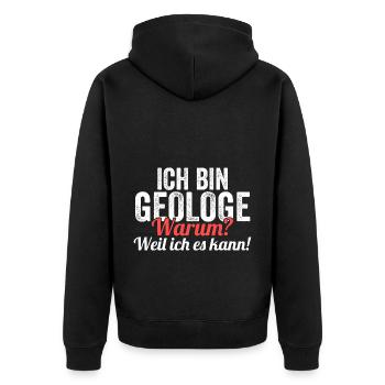 Geologie Fossiliensammler Fossilien Geologe - Unisex Premium Bio Zip Hoodie - Schwarz - Hinten - Nico (187cm)