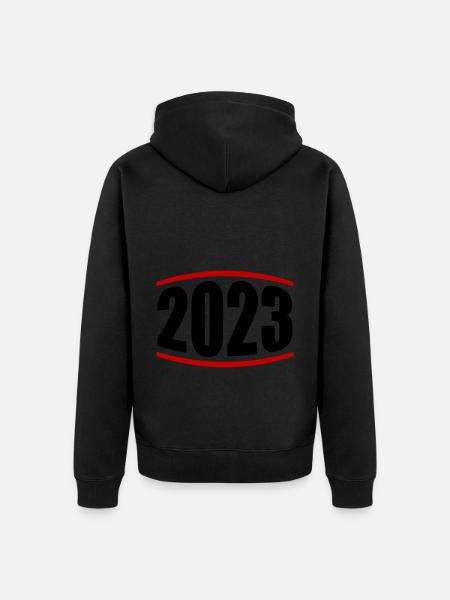 2023 year - Unisex Premium Organic Zip Hoodie - black