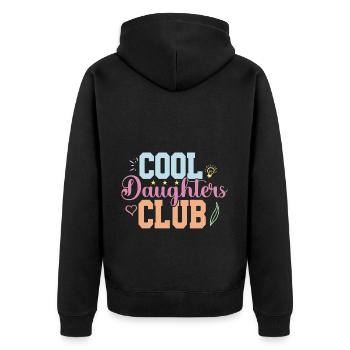 Cool Aunts Club Groovy Retro Aunt Mother's Day - Unisex Premium Organic Zip Hoodie - black - Back - Nico (187cm)