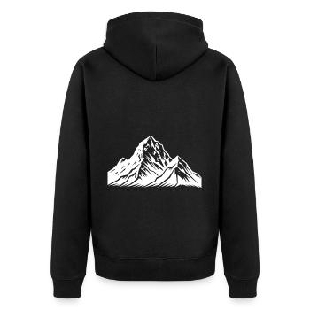 Mountains Alps Symbol Silhouette - Unisex Premium Organic Zip Hoodie - black - Back - Nico (187cm)