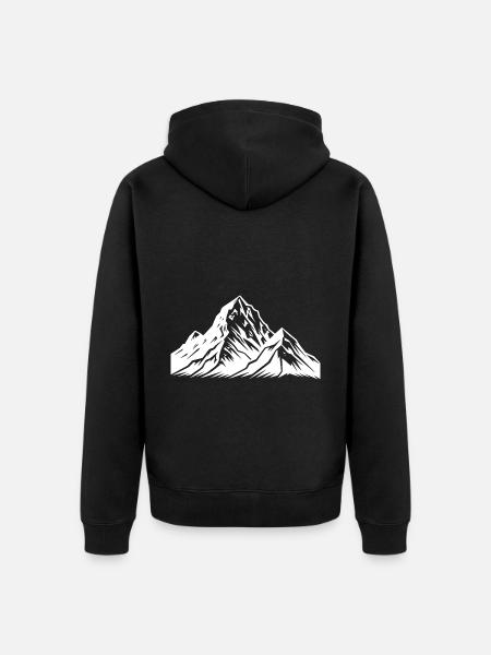 Mountains Alps Symbol Silhouette - Unisex Premium Organic Zip Hoodie - black