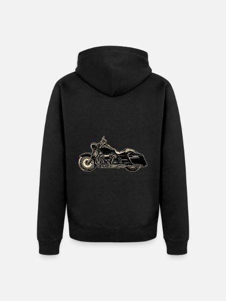 Minimalist Motorbike - Unisex Premium Organic Zip Hoodie - black