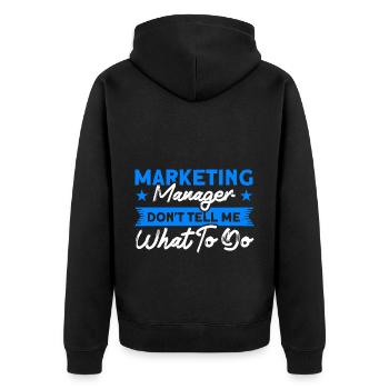 Manager Marketing Manager Digitales Marketing - Unisex Premium Bio Zip Hoodie - Schwarz - Hinten - Nico (187cm)