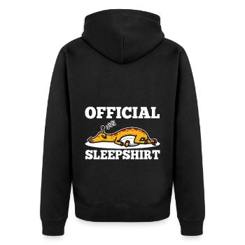 Official sleepshirt Giraffe - Unisex Premium Bio Zip Hoodie - Schwarz - Hinten - Nico (187cm)
