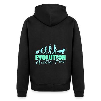 Polarfuchs - Unisex Premium Bio Zip Hoodie - Schwarz - Hinten - Nico (187cm)