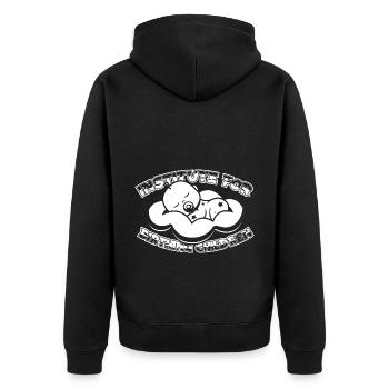 Hebamme Geburtshelfer - Unisex Premium Bio Zip Hoodie - Schwarz - Hinten - Nico (187cm)