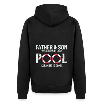 Conceptions de sauveteurs pour les techniciens de piscine - Veste à capuche bio Premium Unisexe - noir - Dos - Nico (187cm)