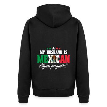 Mexiko Mexikanische Wurzeln Geschenk - Unisex Premium Bio Zip Hoodie - Schwarz - Hinten - Nico (187cm)