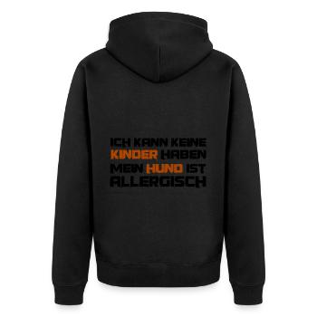 Hunde Hundehalter lustiger Spruch keine Kinder - Unisex Premium Bio Zip Hoodie - Schwarz - Hinten - Nico (187cm)