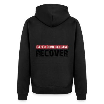 Catch Drive Release Recover 10 - Unisex Premium Organic Zip Hoodie - black - Back - Nico (187cm)