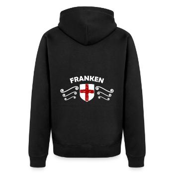 Die Franken - Unisex Premium Bio Zip Hoodie - Schwarz - Hinten - Nico (187cm)