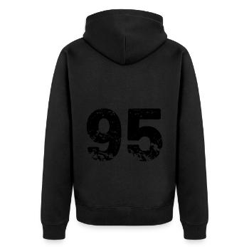 95 number jersey - Unisex Premium Organic Zip Hoodie - black - Back - Nico (187cm)