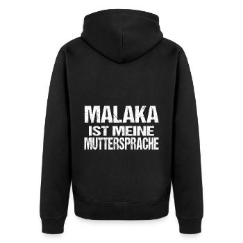 Malaka Greece Griechenland Griechisches Geschenk - Unisex Premium Bio Zip Hoodie - Schwarz - Hinten - Nico (187cm)