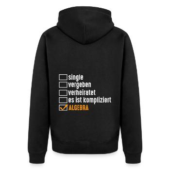 Mathematik Mathe Rechnen Algebra - Unisex Premium Bio Zip Hoodie - Schwarz - Hinten - Nico (187cm)