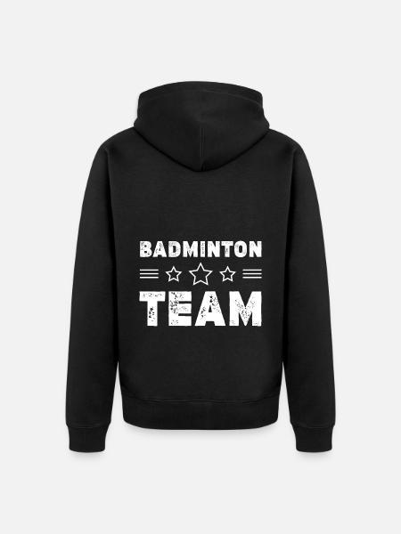 Badminton Team - Unisex Premium Bio Zip Hoodie - Schwarz