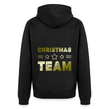 Christmas Team - Unisex Premium Organic Zip Hoodie - black - Back - Nico (187cm)