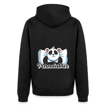 Panda schlafen Schlaf Pyjama Geschenk - Unisex Premium Bio Zip Hoodie - Schwarz - Hinten - Nico (187cm)