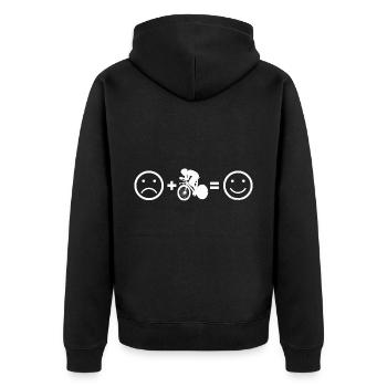 Vélo de route Hommes Femmes Vélo de route Cyclisme de route - Veste à capuche bio Premium Unisexe - noir - Dos - Nico (187cm)
