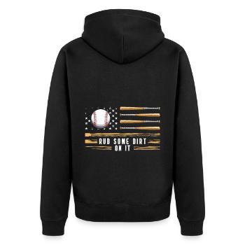 Baseball Player Winner America Team - Unisex Premium Organic Zip Hoodie - black - Back - Nico (187cm)