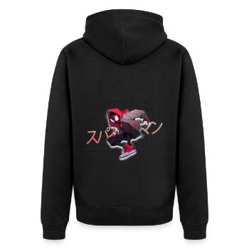 Bande dessinée de style japonais - Veste à capuche bio Premium Unisexe - noir - Dos - Nico (187cm)